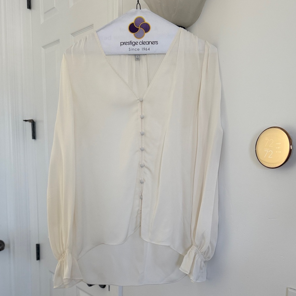 Joie Cream Button-Down Blouse